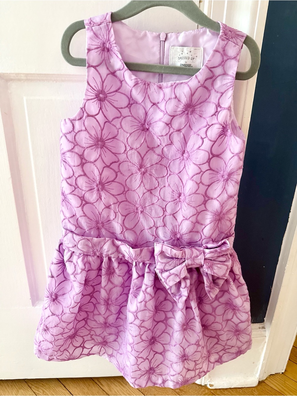 Gymboree Purple Lavender Floral Bow Dress Girls Size 6 Pary Dress